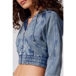 Urban Outfitters : Out From Under Denim Washed Lounge Hoodie ✨ Size S | NWT